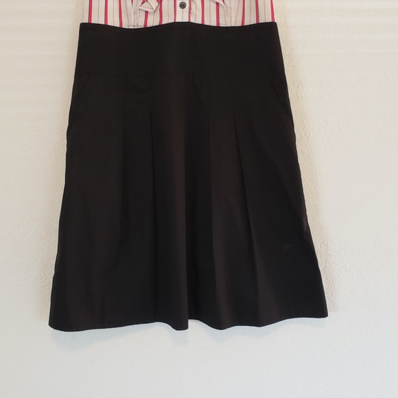 Express Dress Beautiful Ruffled Collar and Front Pink White Stripes Dress - Picture 6 of 12